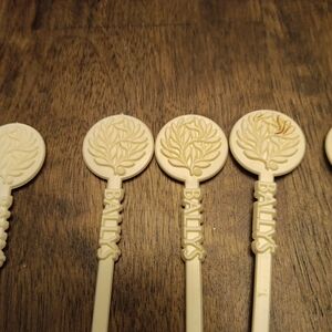 Vintage Plastic Skewers From Bally's Casino. Source Unknown Cream Stir Sticks